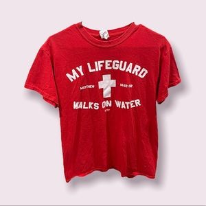 My Lifeguard Walks On Water Christian Tee